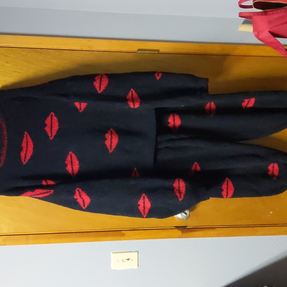 Cozy Super Soft Two Piece Loungewear Set with Red Lips Plus Size 2X